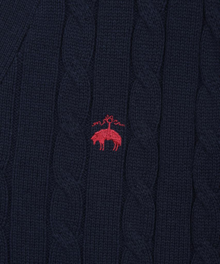 Хлопковый кардиган в косую вязку Brooks Brothers (Темно-синий) (Bbwcmbg101)