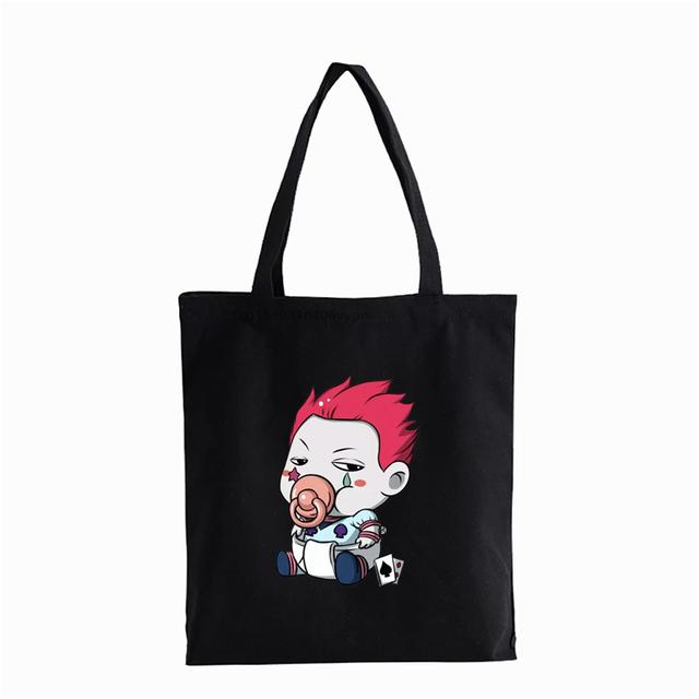 Японская аниме Hunter x Hunter Сумка для покупок Eco Manga Tote Harajuku Сумка-шоппер Женская парусиновая сумка на плечо Killua Zoldyck Hisoka