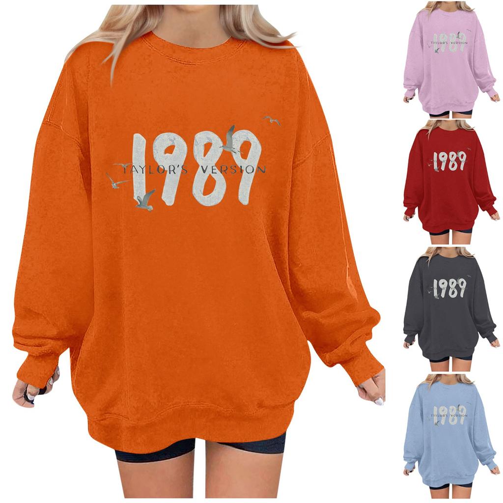 Women's Casual Fashion Print Long Sleeve O-Neck Pullover Top