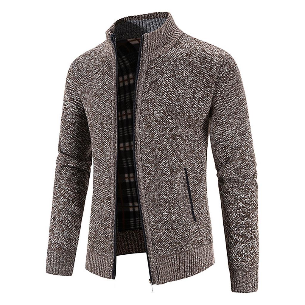 And Winter Men's Fashion Loose Cardigan Warm Jacket Sweater Stand Collar Knitting Coat