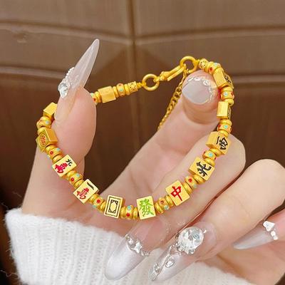 Эмалевый маджонг браслет на удачу Новый китайский нишевый высококлассный браслет Легкая роскошь темперамент Универсальные персонализированные украшения