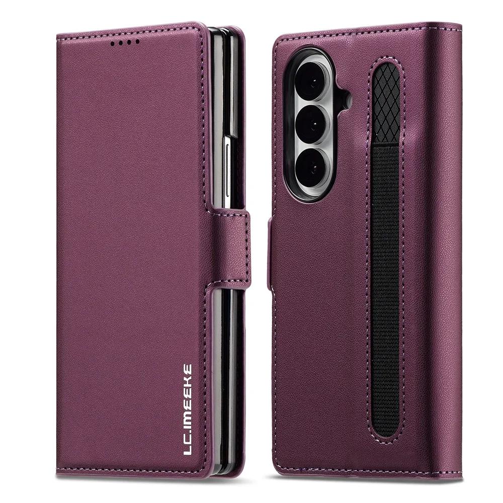 Обложка-кошелек из искусственной кожи для Samsung Galaxy Z Fold 7 6 5 4 3 Fold7 Fold6 Fold5 Fold4 5G Чехол для телефона с держателем для карт Защитный