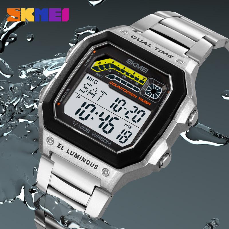 Moment Beauty Square Classic Retro Waterproof Multi-functional Sports Electronic Watch Square Fashion Electronic Watch Luminous Watch