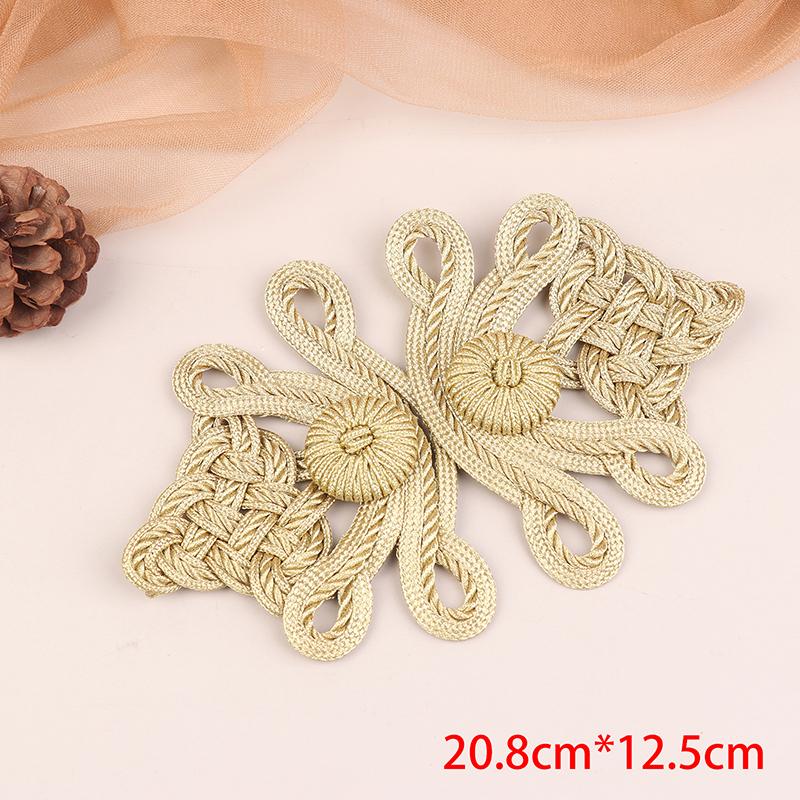 New Vintage Chinese Knot Buttons Gold Lace Trim Clasps For Cheongsam Decor Dance Dress DIY Sewing Accessories