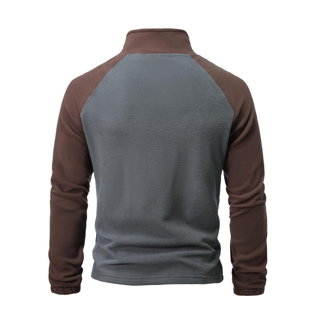 European and American Men's Trendy Fleece Long-Sleeve Pullover Jacket