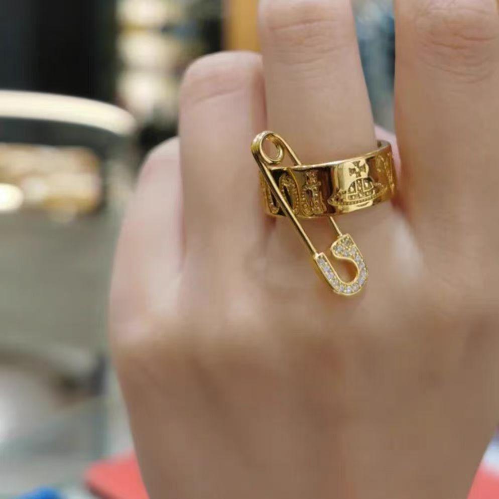 Empress Dowager Cixi Full Diamond Saturn Ring: Women's Punk Fashion Statement