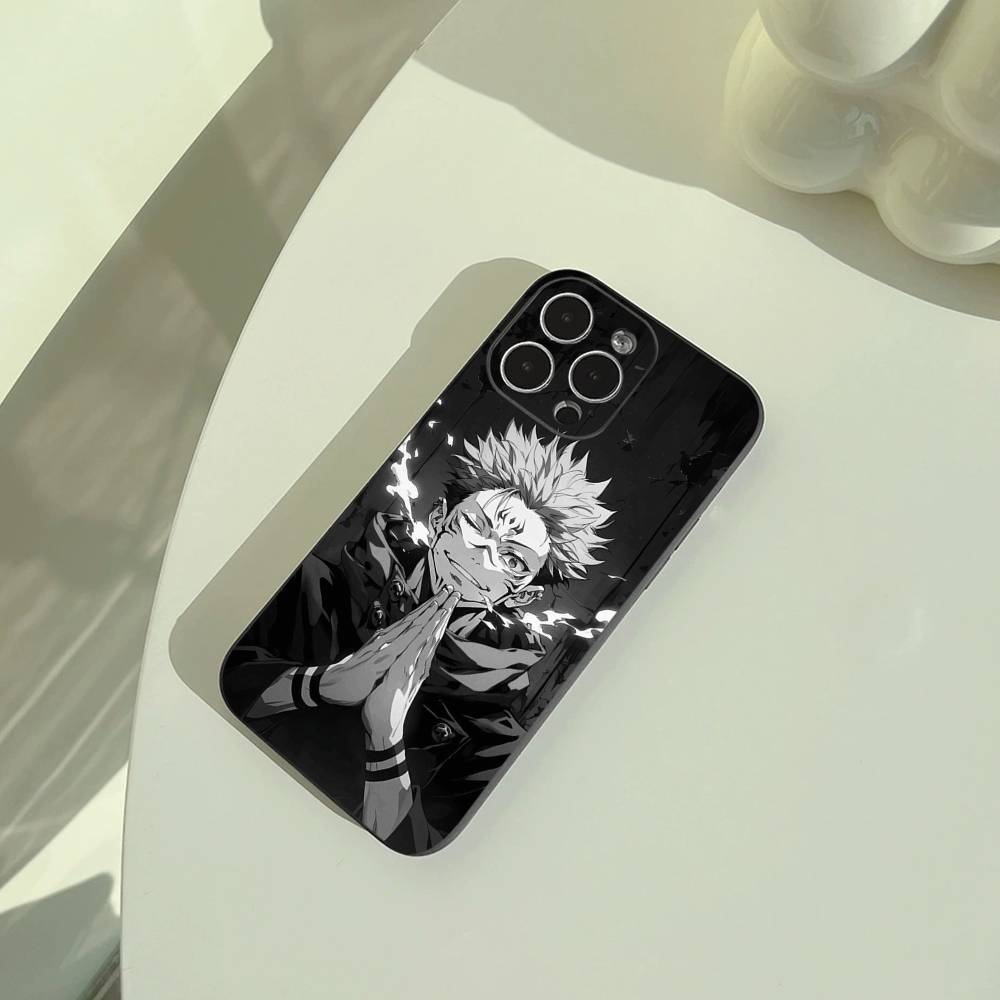 Популярный-Аниме--Магическая битва Чехол для телефона Для iPhone 17,16,15,14,13,12,11 Pro Max, Легкий и практичный Мягкий черный чехол