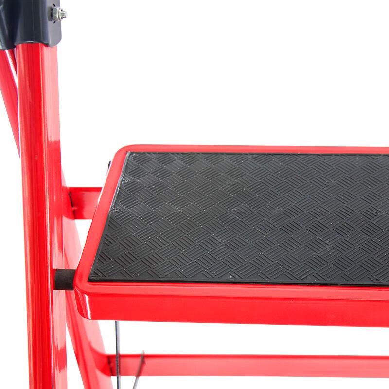 Hesdige Heavy-Duty Red Foldable Ladder