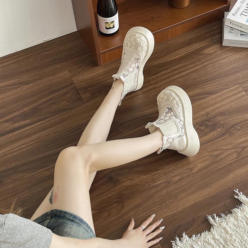 2024 New Spring and Autumn Fashion Women's Boots Short High Quality Round Toe Square Heel Mesh Breathable Women's Boots