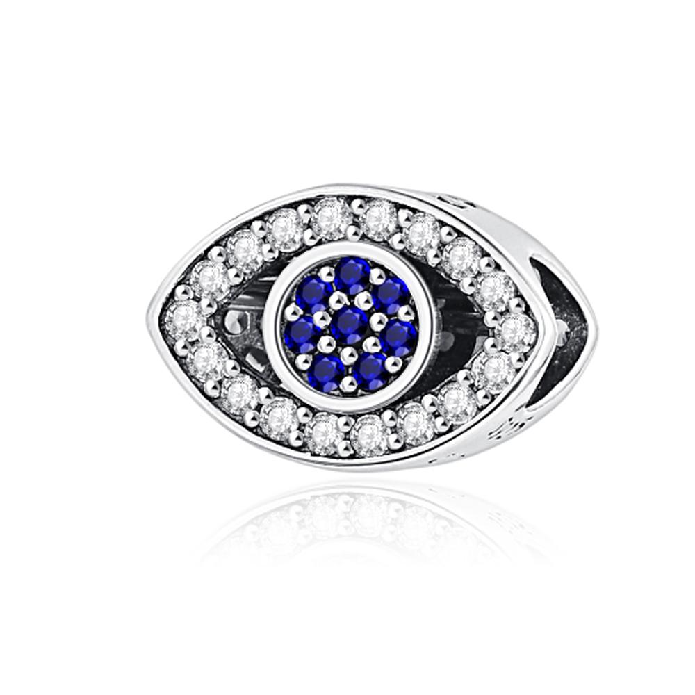 New Original Copper Plated Accessories Fashion Charm Eye Of The Devil Palm Bead Fit Pendant Bracelet For Women Diy Jewelry Gift