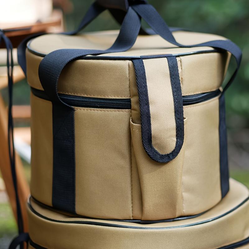 Padded Camping Cookware Storage Bag 9L/14L Shockproof Round Utensil Carry Bag Pot Pan Organizer for Outdoor Hiking Picnic