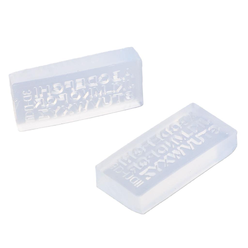 3D Letters Nail Art Silicone Mold Transparent 26 Alphabet Nail Carving Mold for Resin Crafts