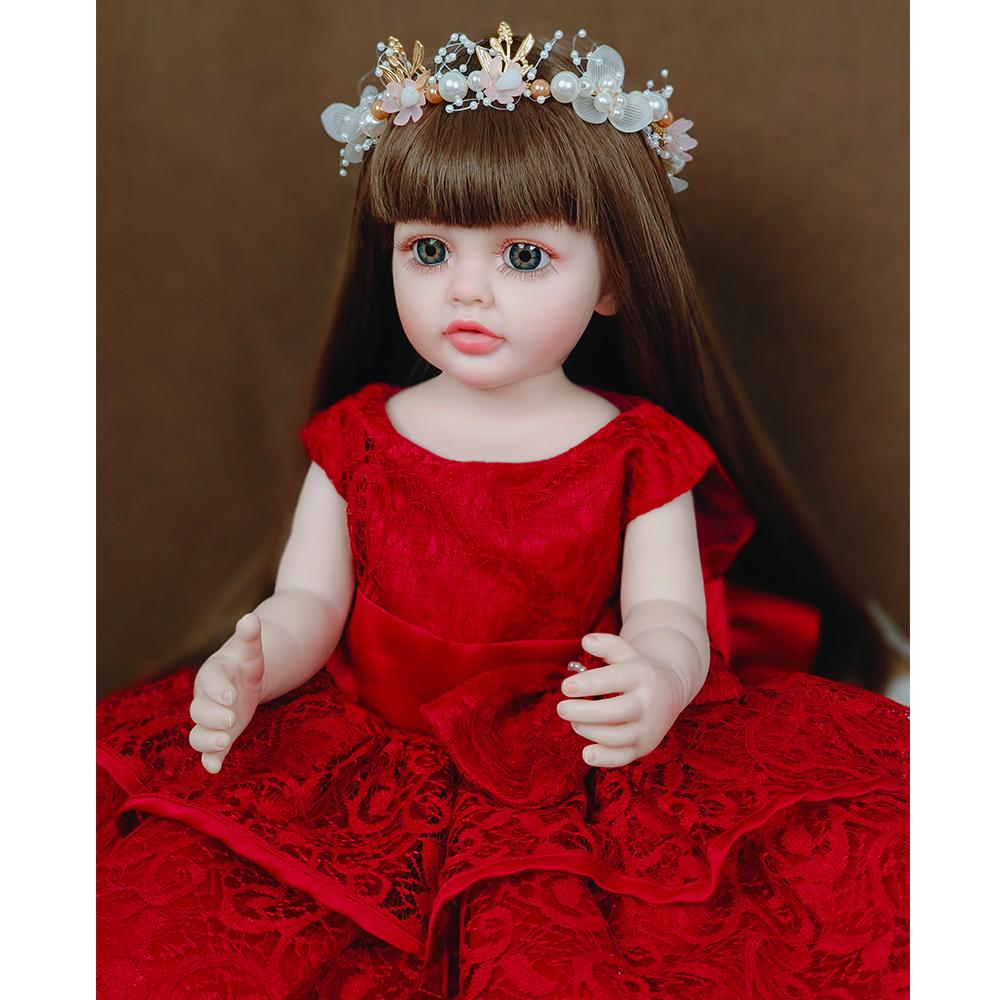 55 см кукла Bebe Reborn для маленьких девочек, мягкая силиконовая свадебная кукла всего тела, кукла Reborn Princess, настоящая сенсорная игрушка для свадебных подарков