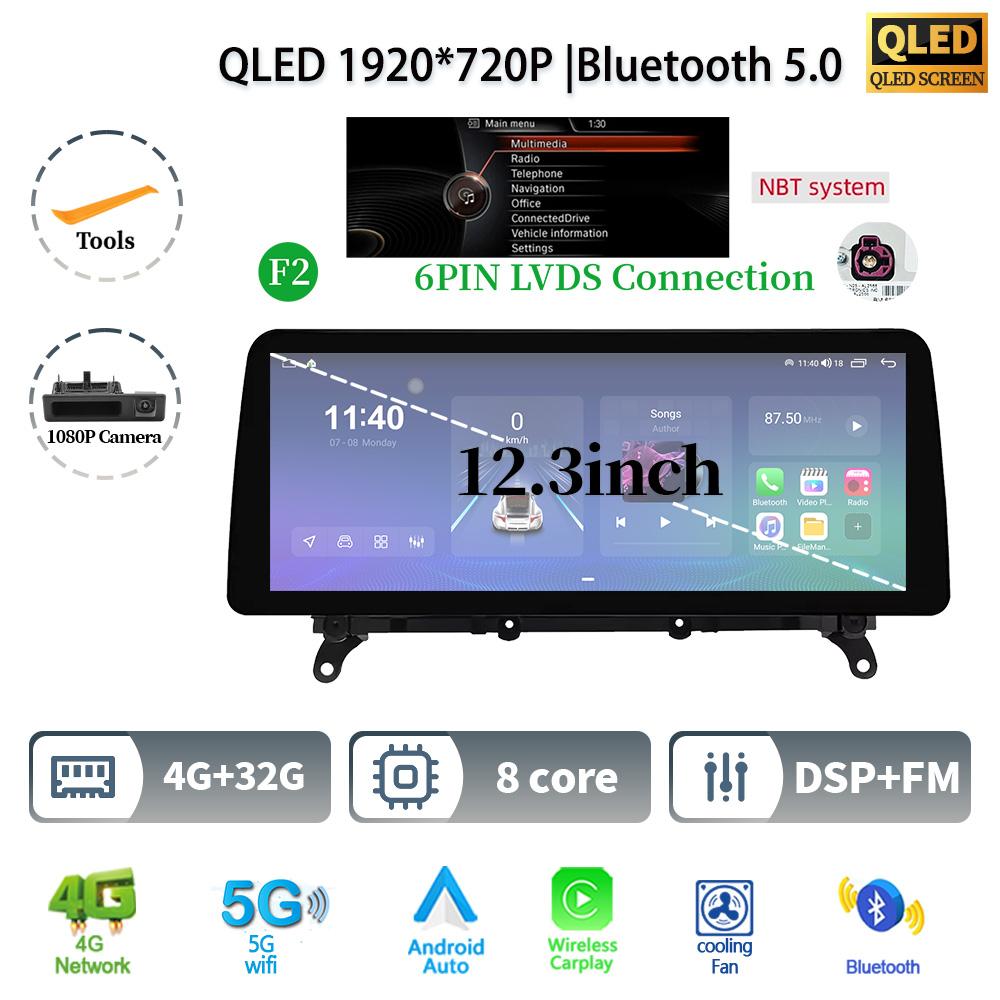 12,3" для BMW X3 F25 X4 F26 2011-2017 Android 14 автомобильное радио мультимедиа GPS навигация Bluetooth WIFI CarPlay сенсорный экран стерео