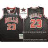 Chicago Bulls 23 Michael Jordan 1998 NBA All-Star Game Retro Basketball Jersey Cotton Black Embroidered Gold White