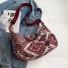 Большая вместительная сумка-пельмень в этническом стиле для женщин, сумка через плечо для женщин, холщовая сумка через плечо