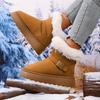 Новый стиль женские элегантные зимние сапоги на плоской подошве с круглым носком и бантом, износостойкие, мягкие, с роскошным бархатом, теплые женские туфли