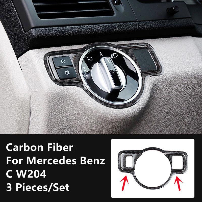 Углеродное волокно, модификация салона автомобиля, накладка, полоски, декоративные наклейки для Mercedes Benz C W204, внутренняя отделка автомобиля