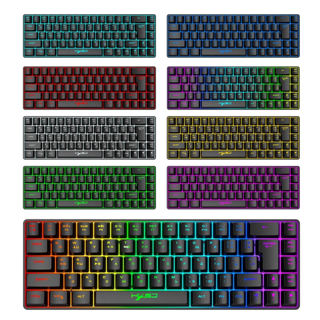 68-клавишная Русская Проводная RGB Мембранная Клавиатура для Игр и Офиса - Эргономичный Дизайн