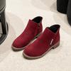 Европейские и американские внешнеторговые короткие сапоги до щиколотки на среднем каблуке в стиле ретро матовые женские трансграничные сапоги Мартина на толстом каблуке на плоской подошве с боковой молнией