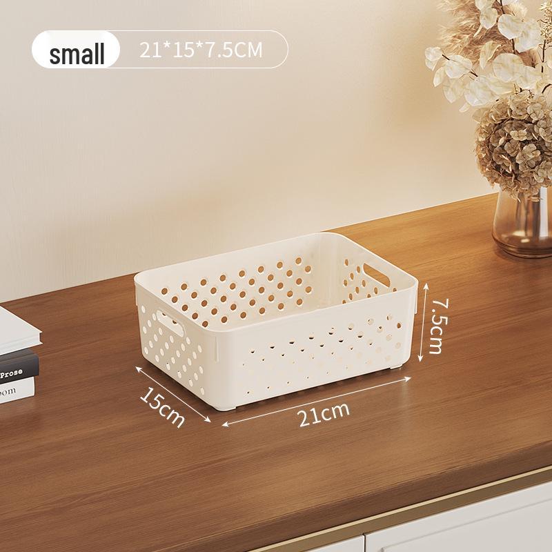 Household Snack & Toy Organizer: Plastic Storage Basket for Kitchen & Desktop