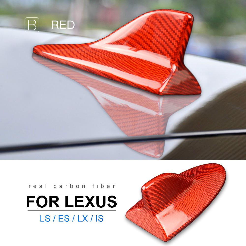 Real Hard Carbon Fiber Car Roof Aerial Shark Fin Antenna for Lexus LS ES LX NX IS250 IS350 CT RC UX LM RX Cover Sticker