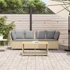 VidaXL Garden Sofa with Beige Cushions Braided Resin, Outdoor Sofa, Garden Loveseat, Outdoor Furniture, 4104126