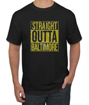 Straight Outta Baltimore BAL Fan Fantasy Football Sports T- Shirt
