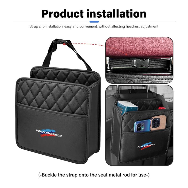 For BMW New 2025 Car Seat Back Hanging Storage Bag Tissue Water Cup Holder Auto AccessorieS For BMW X1 X2 X3 X4 X5 X6 X7 G20 G30