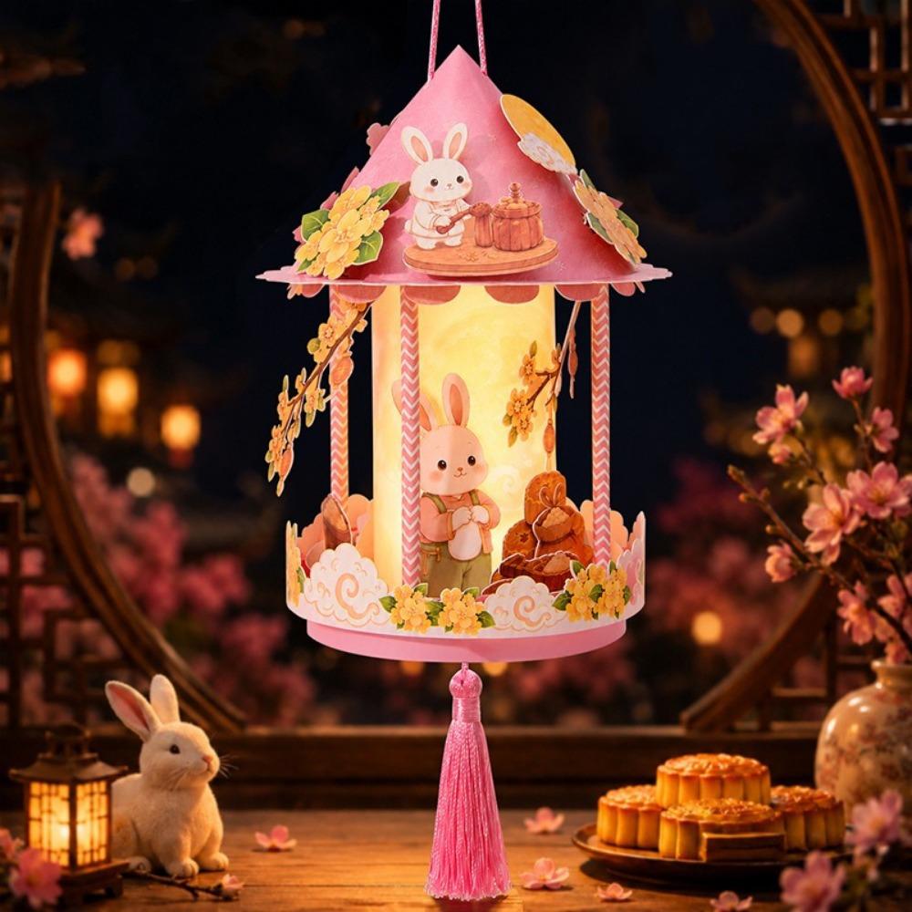 Chinese Style Mid-Autumn Festival Lantern Cartoon Light-Up Lantern Handheld Lantern Photo Props