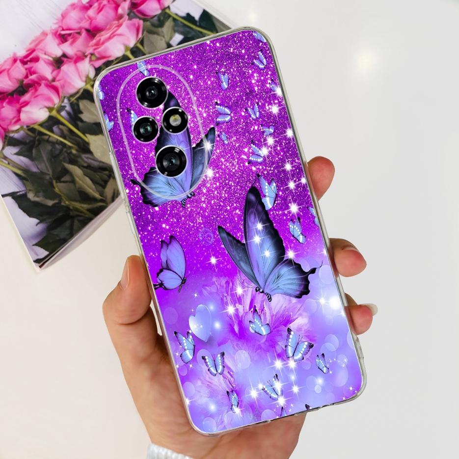 Чехол для Honor 200 Pro ELP-AN00 Милый Кот Расписной Чехол Прозрачный Силиконовый Чехол для Телефона Для Honor 200 Lite Honor200 Pro Мягкий ТПУ Fundas