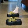 Thick Bottom Heightening Going Out Slippers Women and Women Sandals Open Toe Summer New Versatile High Heel One-word Drag