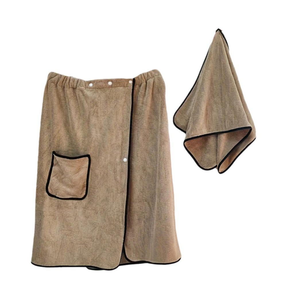 Coral Fleece Wearable Towel Soft Comfortable Beach Wrap Thick Design Bath Skirt Pool Use