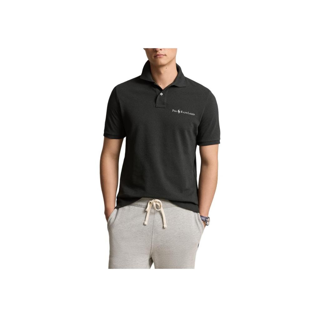 Polo Ralph Lauren Классическая футболка-поло с принтом логотипа-буквы Повседневная футболка-поло с коротким рукавом Мужские топы Винтажный-Черный MNPOKNI1N822960-001