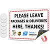 Package Delivery Sign Magnetic Soft Adhesive, 10x7 Inch Please Leave Packages Here Sign for Delivery Drivers, Please Place Packages in Box Thank You,