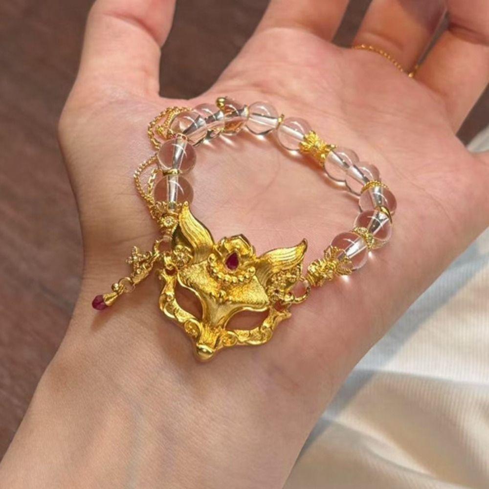 Exquisite Vixen Mask Bracelet Zinc Zinc Alloy Handmade Bead Bracelet Jewelry Accessories