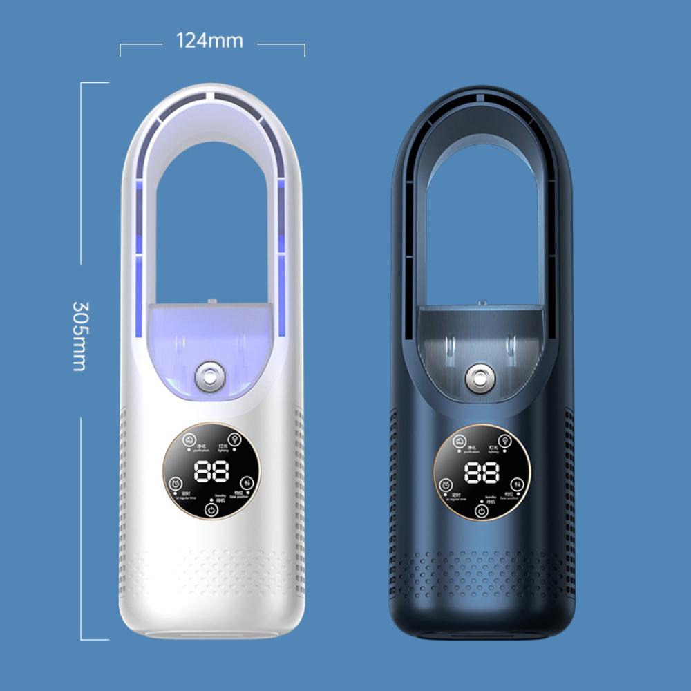 Мини-портативный кондиционер, USB-охладитель, электрический вентилятор без лопастей, 6 скоростей, бесшумный, таймер, охлаждающий вентилятор, увлажнитель воздуха, 1 шт.