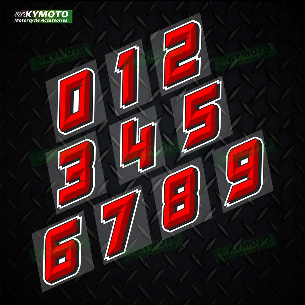 Racing number 0 1 2 3 4 5 6 7 8 9 Motorcycle accessories Helmet stickers DIY motorcycle tank decals Car accessories stickers