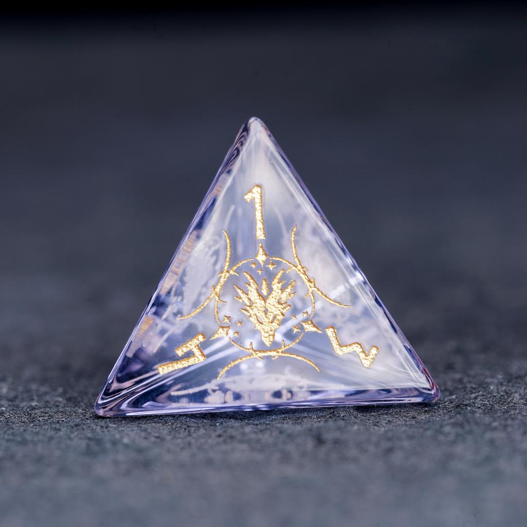 Светло-фиолетовые кристальные кубики, студия DND, группа по DND, группа по Ктулху, 20-гранный кубик