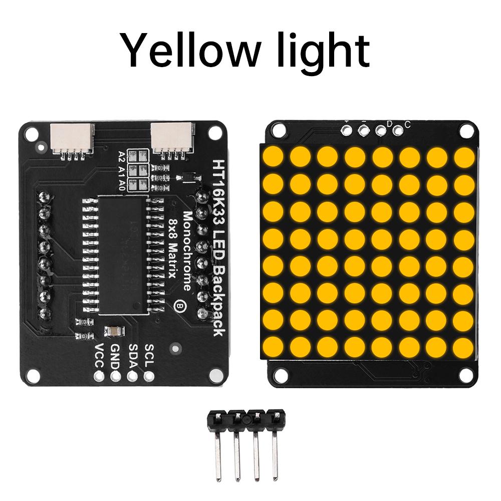 8*8 Dot Matrix Module Red Light Microcontroller Display Module MCU LED Display Control Module Ht16K33 Driver I2C Interface 5V