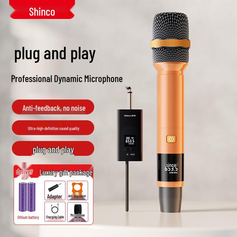 Universal Dual UHF Wireless Handheld Microphone for Professional Home, KTV, and Outdoor Sound Systems