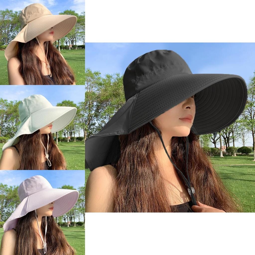 Wide Brim Sun Hat For Women Summer Uv Protection Neck Covering Stylish Design