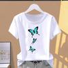 Asian Size-Print Graphic Tee Butterfly Cartoon Trend Ladies Female T Clothing Casual Women's Summer Top Fashion Short Sleeve T-shirt