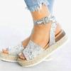 Women's Shoes 2024 New Fashion Plus Size Hemp Rope Wedge Heel Platform Fish Mouth Sandals Women Luxury Sandals Women Designers
