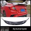Совместимый задний спойлер для Civic 10-го поколения 2016-2020 гг., стиль R, большое крыло-«утиный хвост», установка без сверления