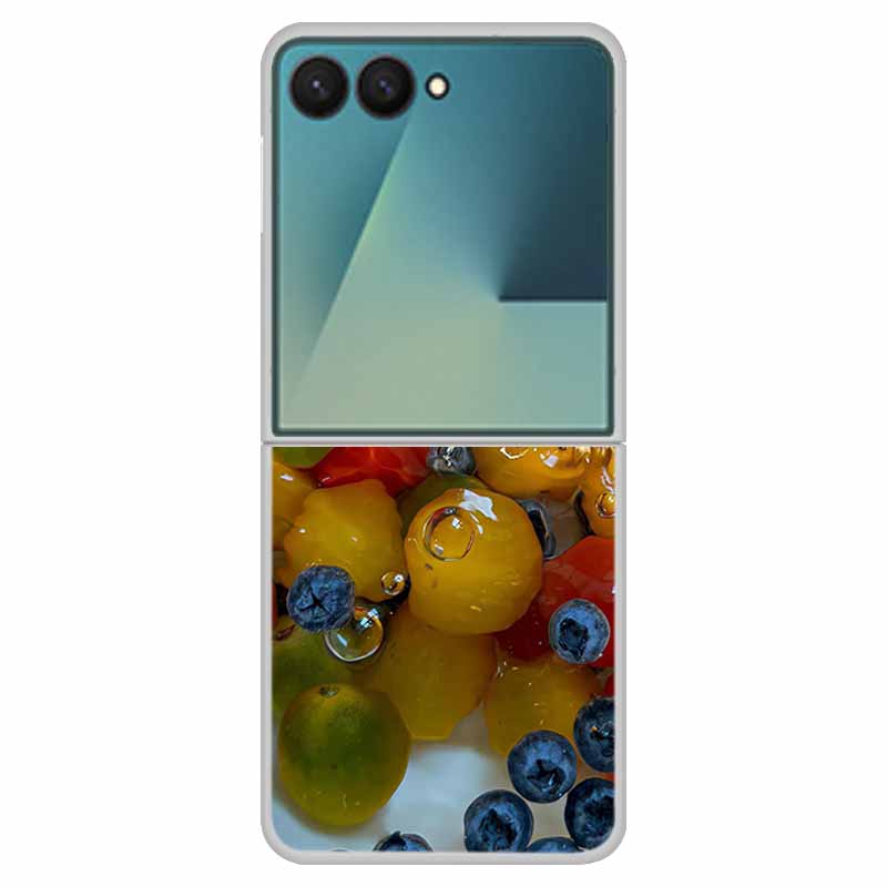 For Samsung Z Flip7 Flowers Case Transparent Hard PC Plastic Cover Shockproof Coque for Funda Samsung Galaxy Z Flip 7 5G Zflip7