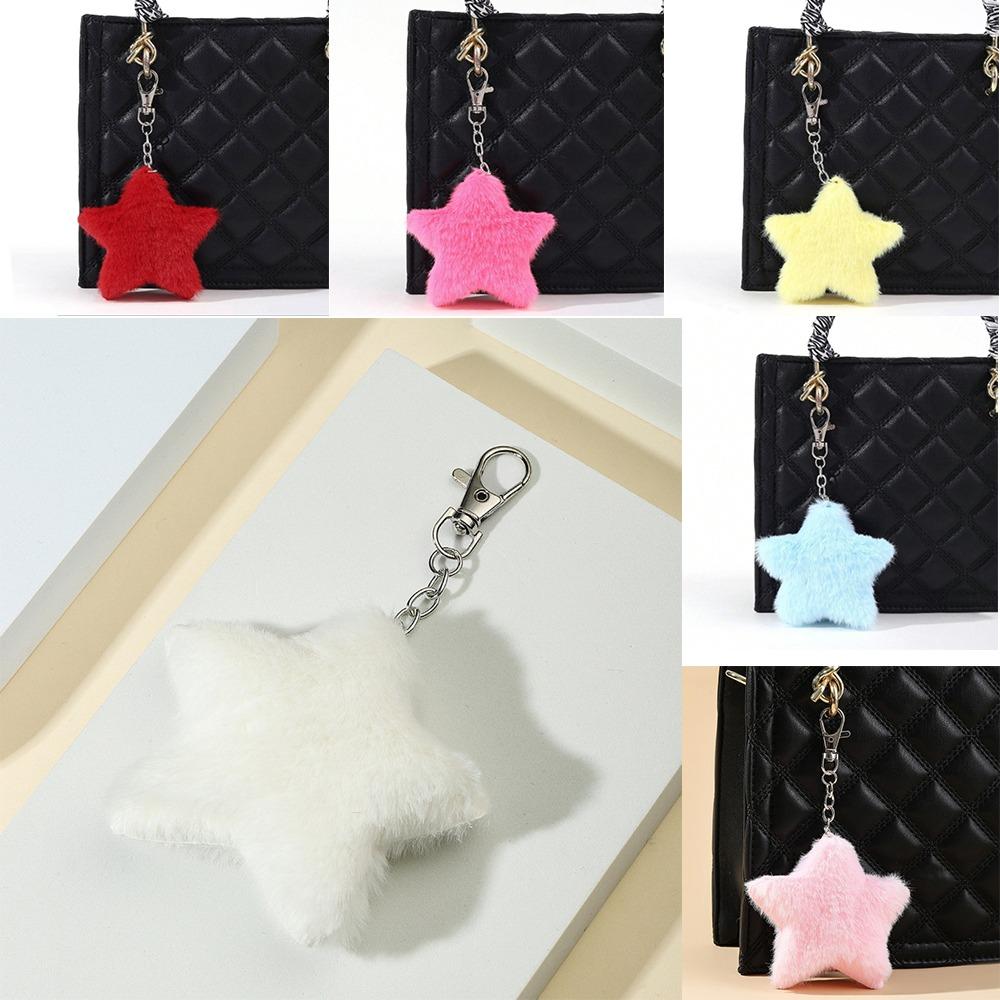 Mini Star Plush Pendant Portable Backpack Hanging Ornament Cute Pentagram Bag Charm Bag
