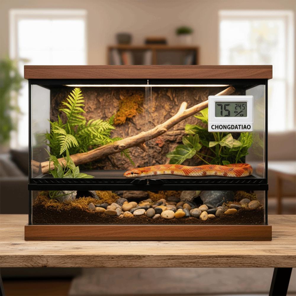 Magnetic Reptile Thermometer High Accurately Feeding Box Thermometer Reptile Terrarium