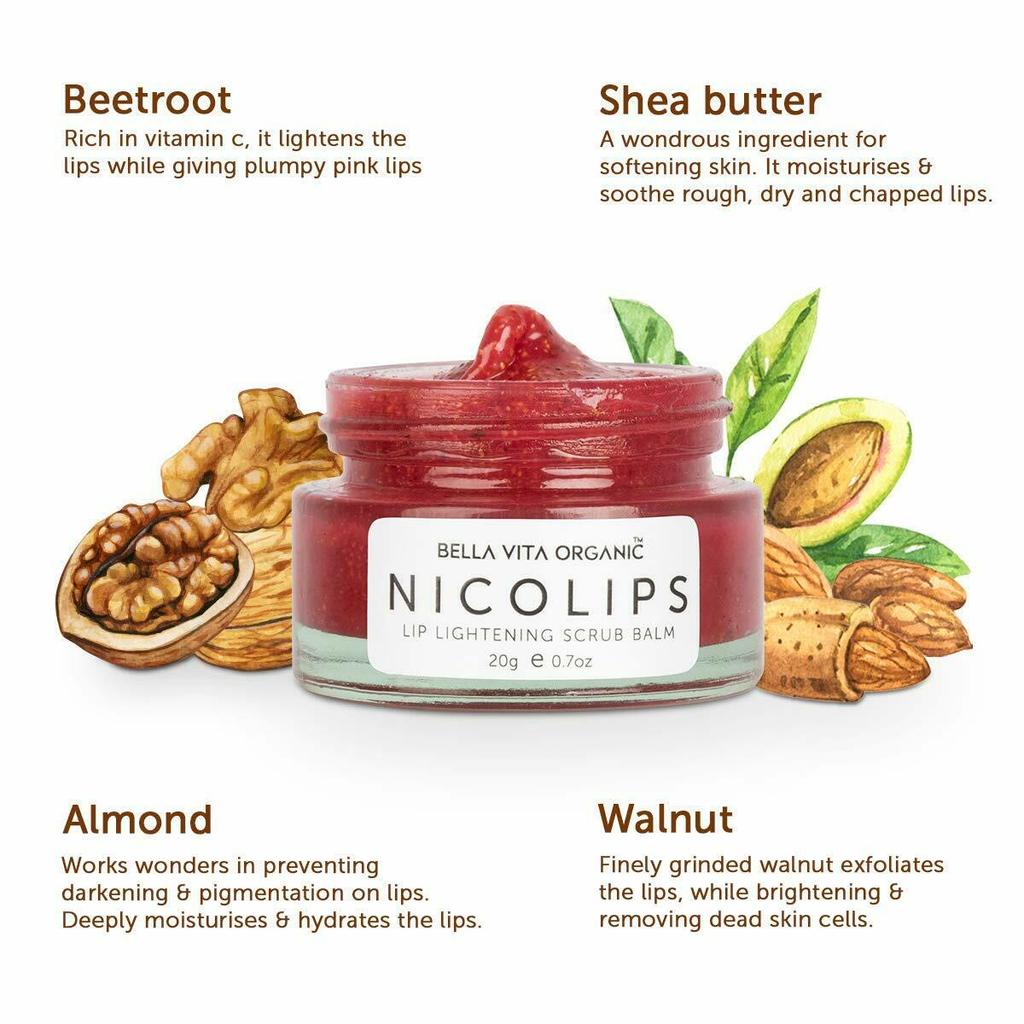 NicoLips Бальзам-скраб для губ Осветляющий Brightening Dark/Smoker Lips 20г