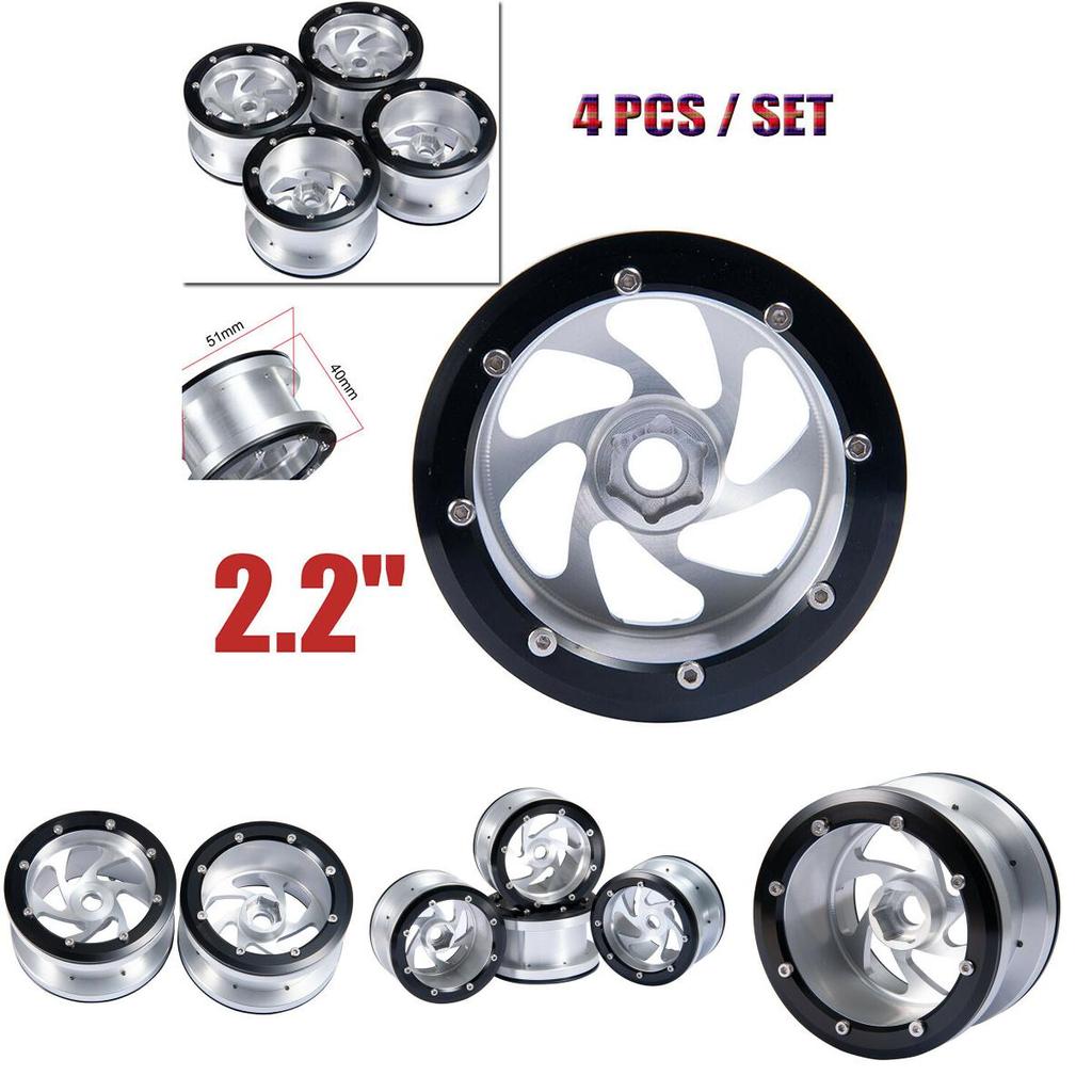 2'' Alloy Beadlock Wheel Rims For 1/10 Rc Axial Wraith Trx-4 Redcat Crawler